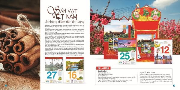Mẫu lịch Bloc in ấn theo chủ đề Sản vật Việt Nam